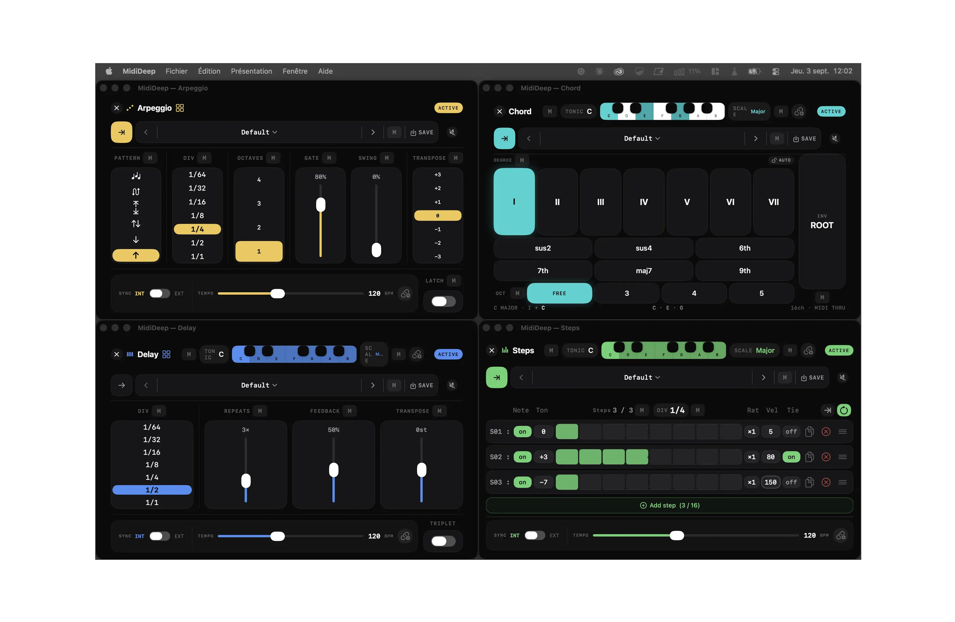 MidiDeep macOS — multi-fenêtre